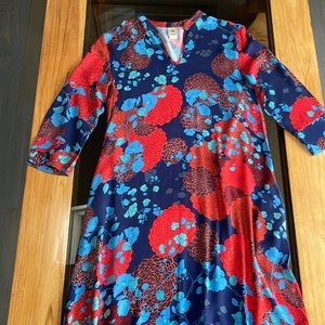 Maxi cotton multi color print Kaftan with inside pockets, used twice